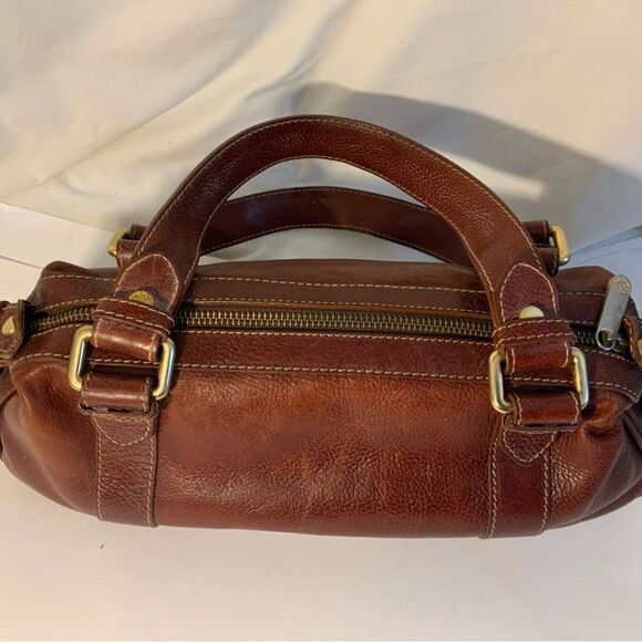 Sergio Cerruti Roma Brown Pure Leather Hobo/Tote Handbag Purse Women . Pre-Owned